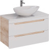 Столешница LEMARK OLIVIA 100 см под 1 раковину из стекла, белый LM08OL100S